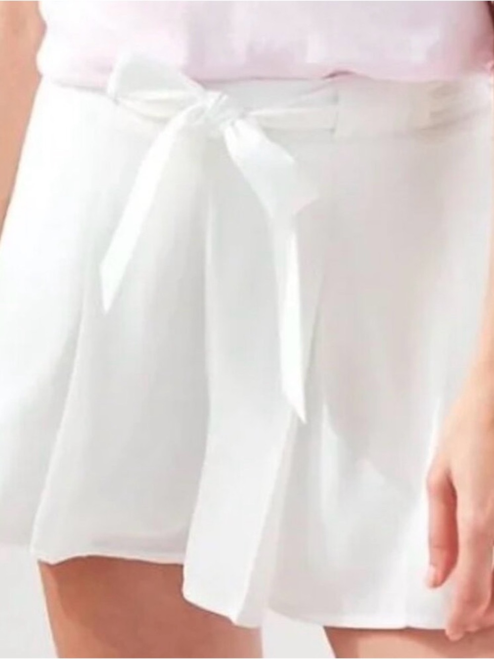 Sunday Best White Tie-Waist Skort